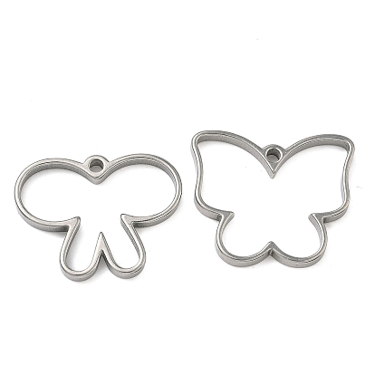 Бабочка 304 эмалированные оправы из нержавеющей стали, подвески с открытой рамкой, для diy уф смолы, эпоксидная смола, Прессованные цветочные украшения