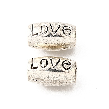 Европейские сплавочные бусины тибетского стиля , бусины с большим отверстием, без кадмия и без свинца, овальные со словом любовь