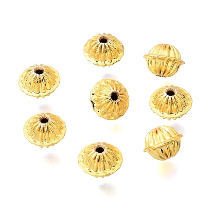 Латунные бусины, гофрированный круглый, долговечный, стойки покрытие