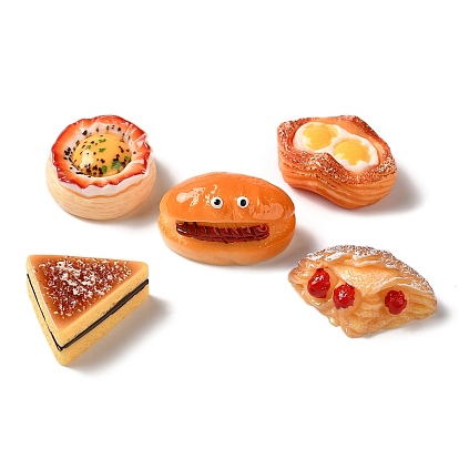 Кабошоны из непрозрачной смолы, имитирующие хлеб, декодированные, разнообразные