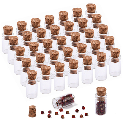 50шт. стеклянные банки-колонны, стеклянные бутылки, контейнеры для бусин, с пробкой, бутылка желаний