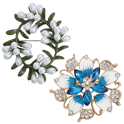 2 шт. 2 стили цветочные броши из сплава для рюкзака