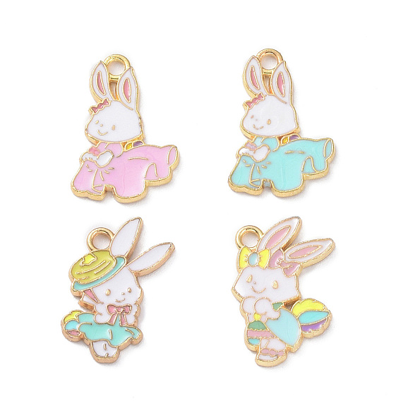 Подвески из эмали и сплава, золотой свет, очарование кролика