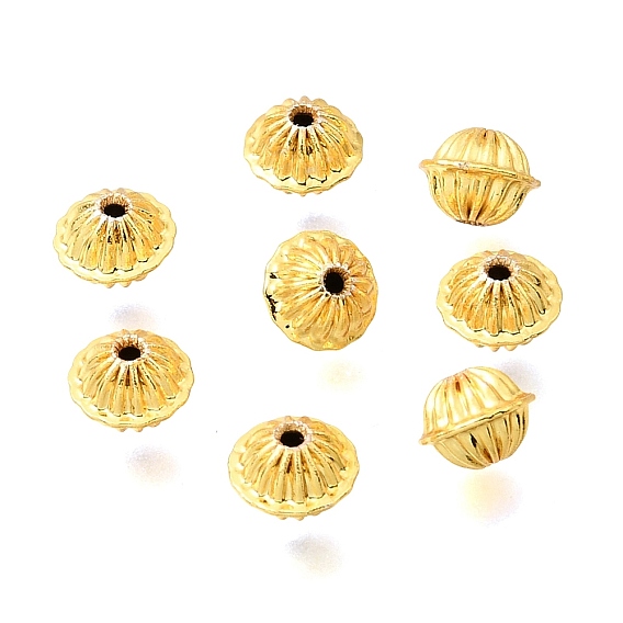 Латунные бусины, гофрированный круглый, долговечный, стойки покрытие