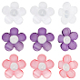 30шт. 3цветные акриловые ушки для сережек, с силиконовыми накладками, цветок