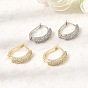 Brass Micro Pave Cubic Zirconia Hoop Earrings, Cadmium Free & Lead Free, Rack Plating, Long-Lasting Plated