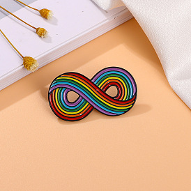 Enamel Pins, Black Alloy Brooches for Backpack Clothes, Infinity