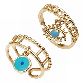 Copper and Zircon Evil Eye Finger Ring for Women with Open Mouth Personality - 15 Words or Less