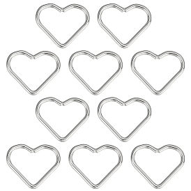 Стерлингового серебра кольца связь, с полировкой из замши, сердце