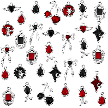 32 шт. 16 стили ретро подвески из сплава с эмалью, платина