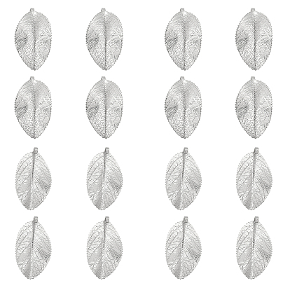 Pendentifs en acier inoxydable, feuille