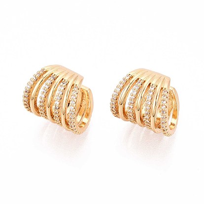 Латунные серьги-манжеты из прозрачного кубического циркония, многослойный с-образный