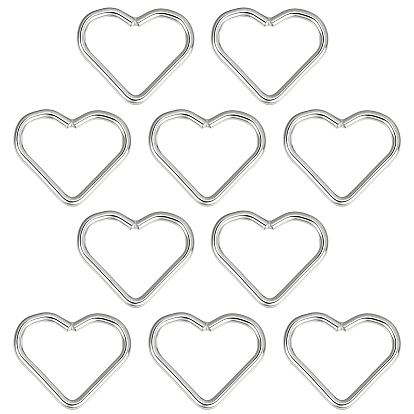 Стерлингового серебра кольца связь, с полировкой из замши, сердце