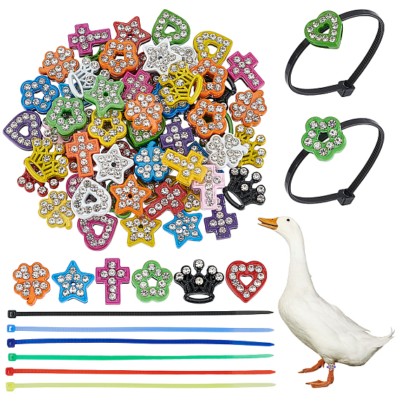 Наборы для самостоятельного изготовления колец для ног, включают в себя скользящие подвески из сплава, окрашенные распылением, Пластиковые кабельные стяжки