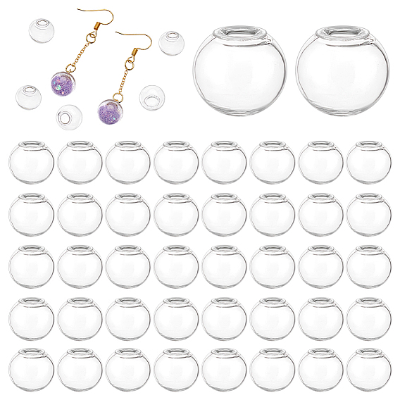 200 шт. Круглые бутылки с механизированными выдувными стеклянными шарами, для серег или поделок