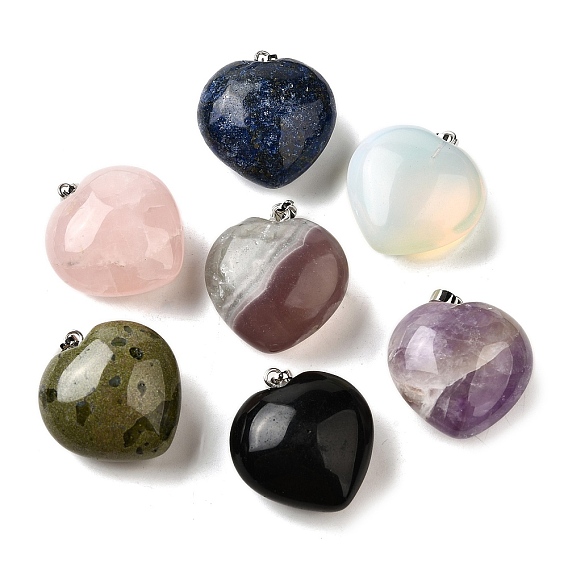 Драгоценный камень подвески, с латунной привязкой на поруки, сердце прелести, платина