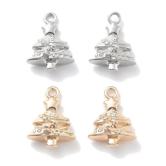 Подвески из прозрачного кубического циркония с микропейвом, без кадмия, без никеля и без свинца, Рождественские елки