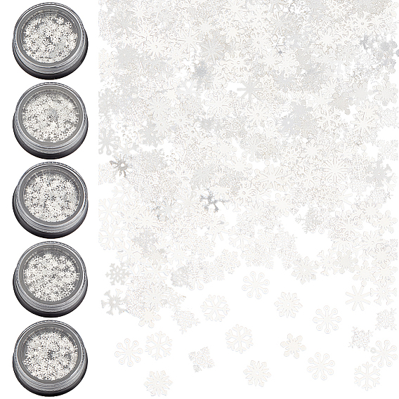 5шт. украшения для ногтей из сплава, снежинка