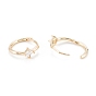 Brass Micro Pave Clear Cubic Zirconia Hoop Earring Findings, Ring