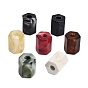 Opaque Acrylic Imitation Gemstone Beads, Large Hole Beads, Hexagon Column, Faceted, Two Tone