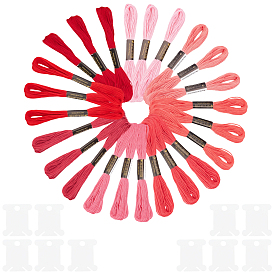 24 мотки 3 сумки 6 многослойные полиэстеровые нитки для вышивания, нитки для вышивки крестом, вышивка кисточкой, градиент цвета, с 12пластиковыми досками для намотки резьбы