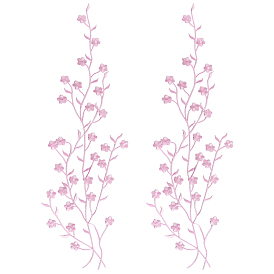 Заплатки из полиэфирных ниток для вышивки цветов, прикрепляемые и пришиваемые утюгом, аппликации из ткани