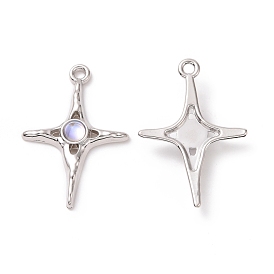Alloy Pendants, with Plastic Beads, Star