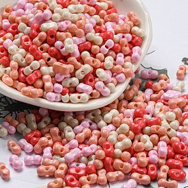 Perles de rocaille en verre de peinture de cuisson opaque, arachide