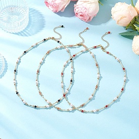 Natural Malaysia Jade Necklaces, with Shell Pearl Bead