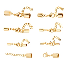 Unicraftale Vacuum Plating 304 Stainless Steel Chain Extender, with Cord Ends and Alloy Lobster Claw Clasps
