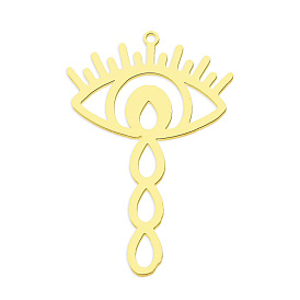 201 Stainless Steel Pendants, Laser Cut, Eye