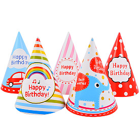 Бумажные праздничные шляпы конус, товары для украшения детского дня рождения