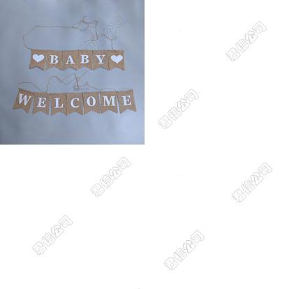 1 Establecer palabra bebé bienvenida lino colgando pancartas banderas, Para decoraciones de baby shower para fiestas de cumpleaños