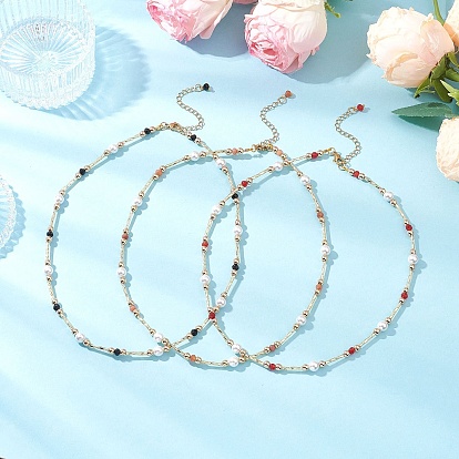 Natural Malaysia Jade Necklaces, with Shell Pearl Bead