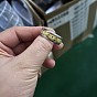 201 Stainless Steel Epoxy Resin Finger Rings for Unisex, Castle Pattern