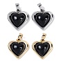 Латунные подвески, со стеклом, сердце