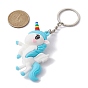 Cartoon Unicorn PVC Plastic Keychain, with Iron Split Key Rings