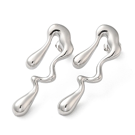 304 Stainless Steel Stud Earrings, Melting Teardrop