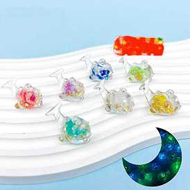 Luminous Resin Pendants, Glow in the Dark, Dolphin