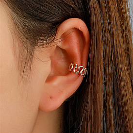 Minimalist Irregular Non-Hole Ear Clip for Women, Retro Creative Metal C-Shaped Ear Bone Clamp, Cool French Style Earrings.