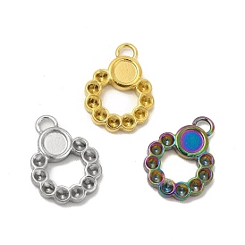 Ion Plating(IP) 304 Stainless Steel Pendant Rhinestone Settings, Pendant Cabochon Settings, Ring