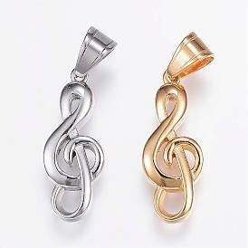 304 Stainless Steel Pendants, Musical Note