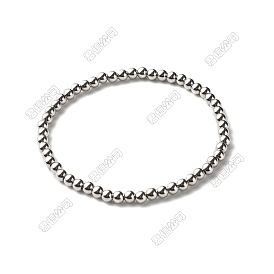 Bracelets extensibles en perles rondes en laiton pour hommes et femmes
