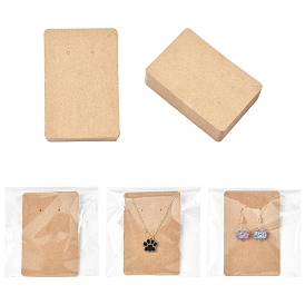 100шт. прямоугольные картонные демонстрационные карточки, с 100 целлофановыми пакетами OPP