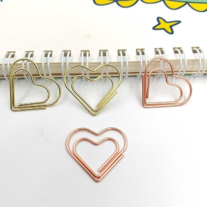 Brass Paper Clips, Heart Spiral Wire Paperclips