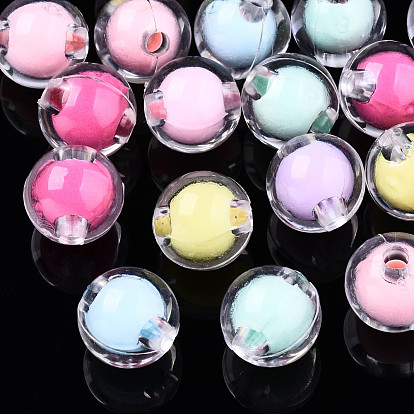 Прозрачные акриловые бусины, бусина в бусине, круглые