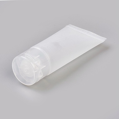20ml Matte PE Plastic Refillable Flip Top Cap Bottles, with PP Plastic Screw Lids