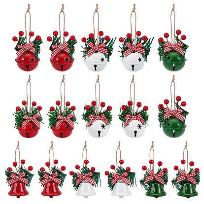 16шт. 8 стили: подвески-колокольчики из железа и смолы на Рождество, для праздничных украшений
