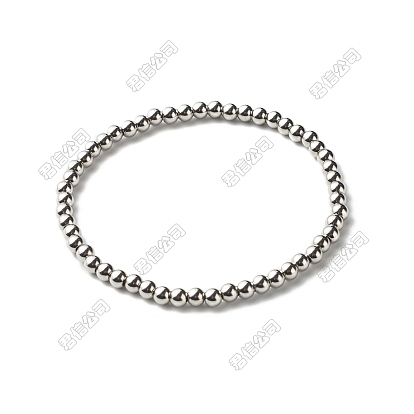 Bracelets extensibles en perles rondes en laiton pour hommes et femmes