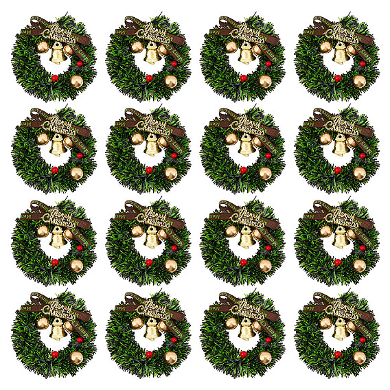 Пластиковый мини-рождественский венок, аксессуары для украшения микроландшафта кукольного домика